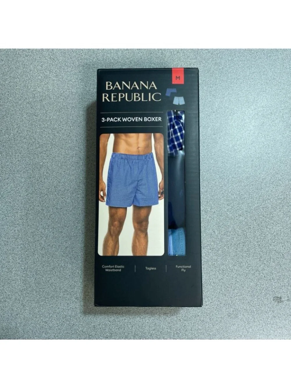 NWT Banana Republic 3-Pack Men's M Woven Boxers Comfort Waistband Tagless G2433